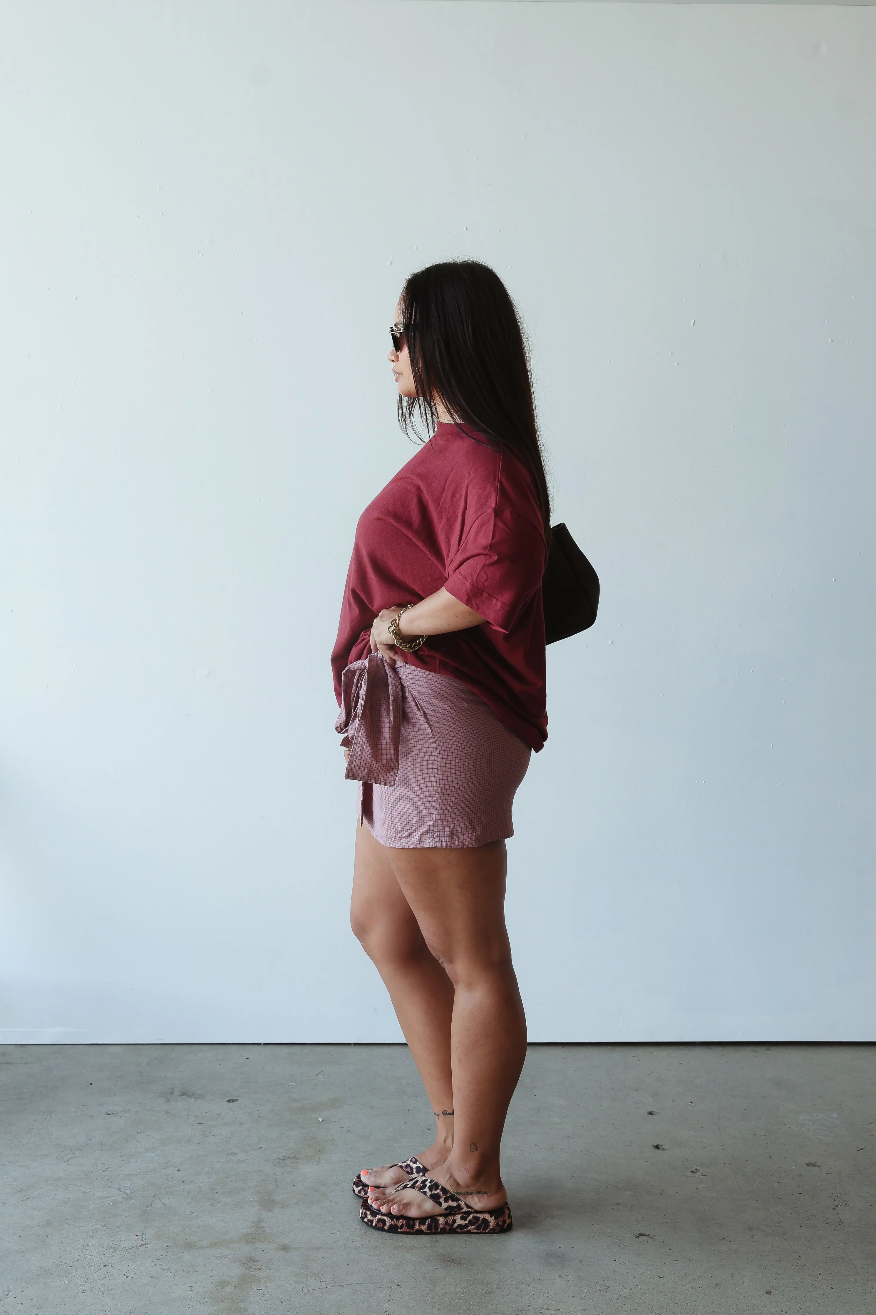 Athletic hemp/cotton tee - burgundy - Image 3