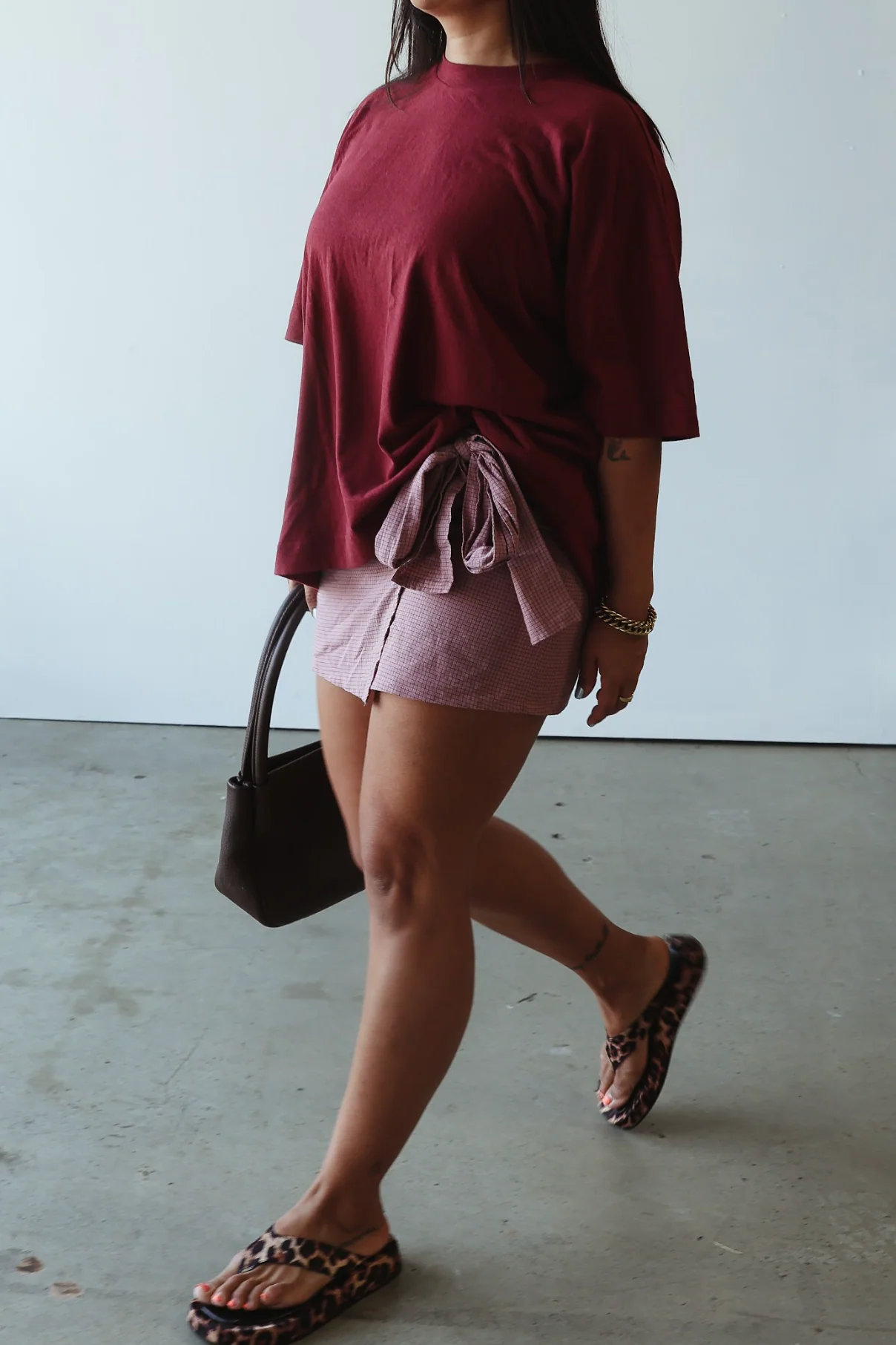 Athletic hemp/cotton tee - burgundy - Image 5