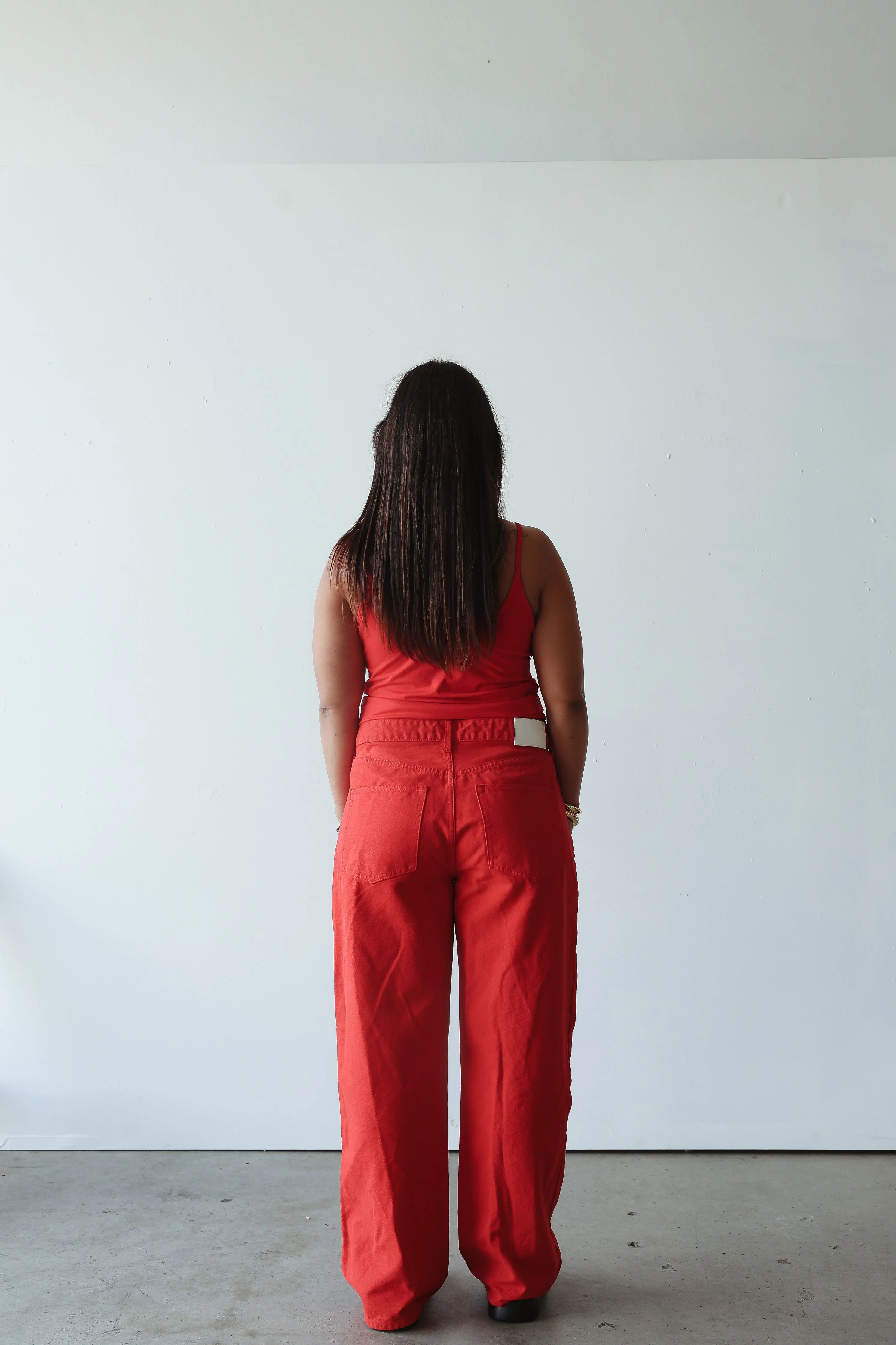Baggy mid rise jean - red - Image 3
