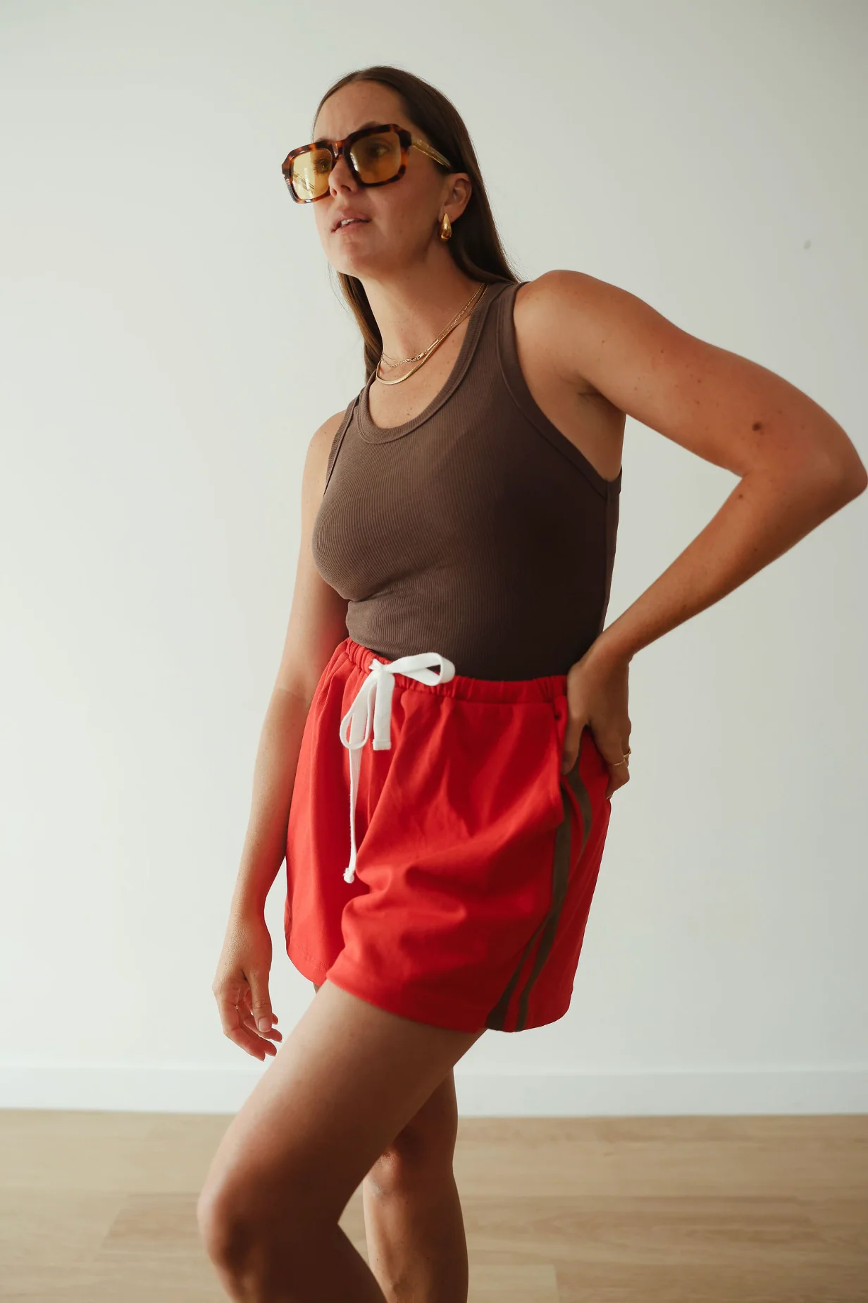 Everyday shorts - burnt red/brown stripe - Image 4