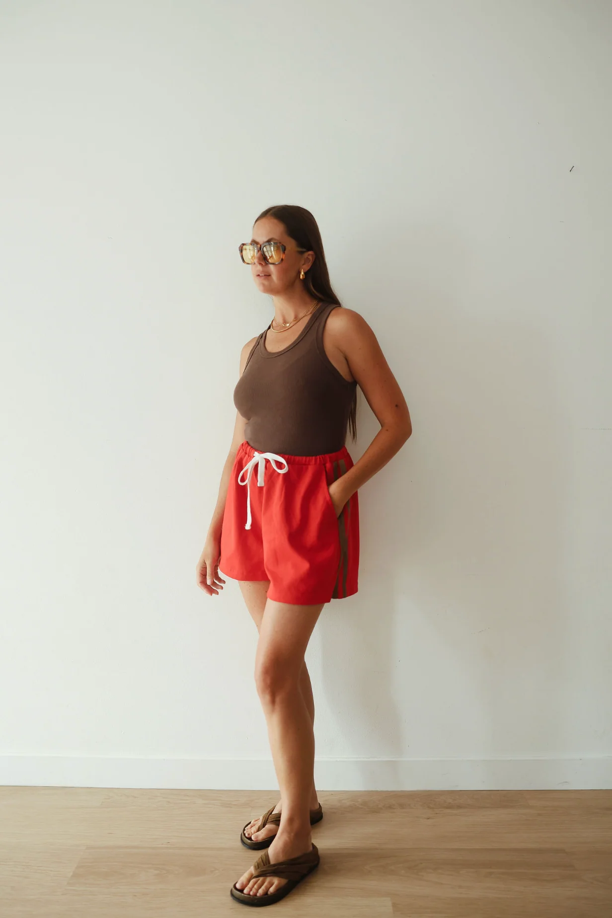 Everyday shorts - burnt red/brown stripe - Image 5