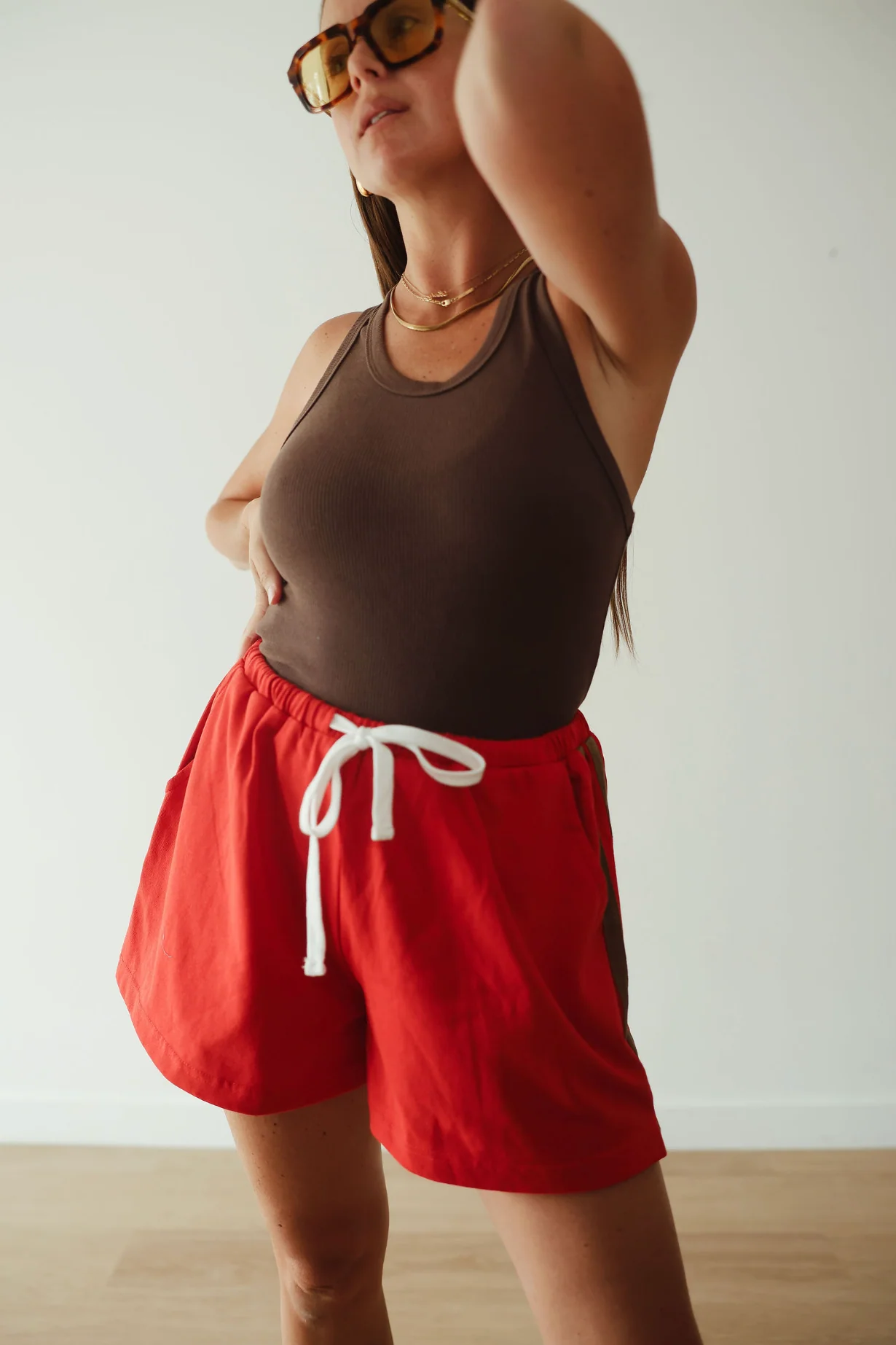 Everyday shorts - burnt red/brown stripe - Image 6