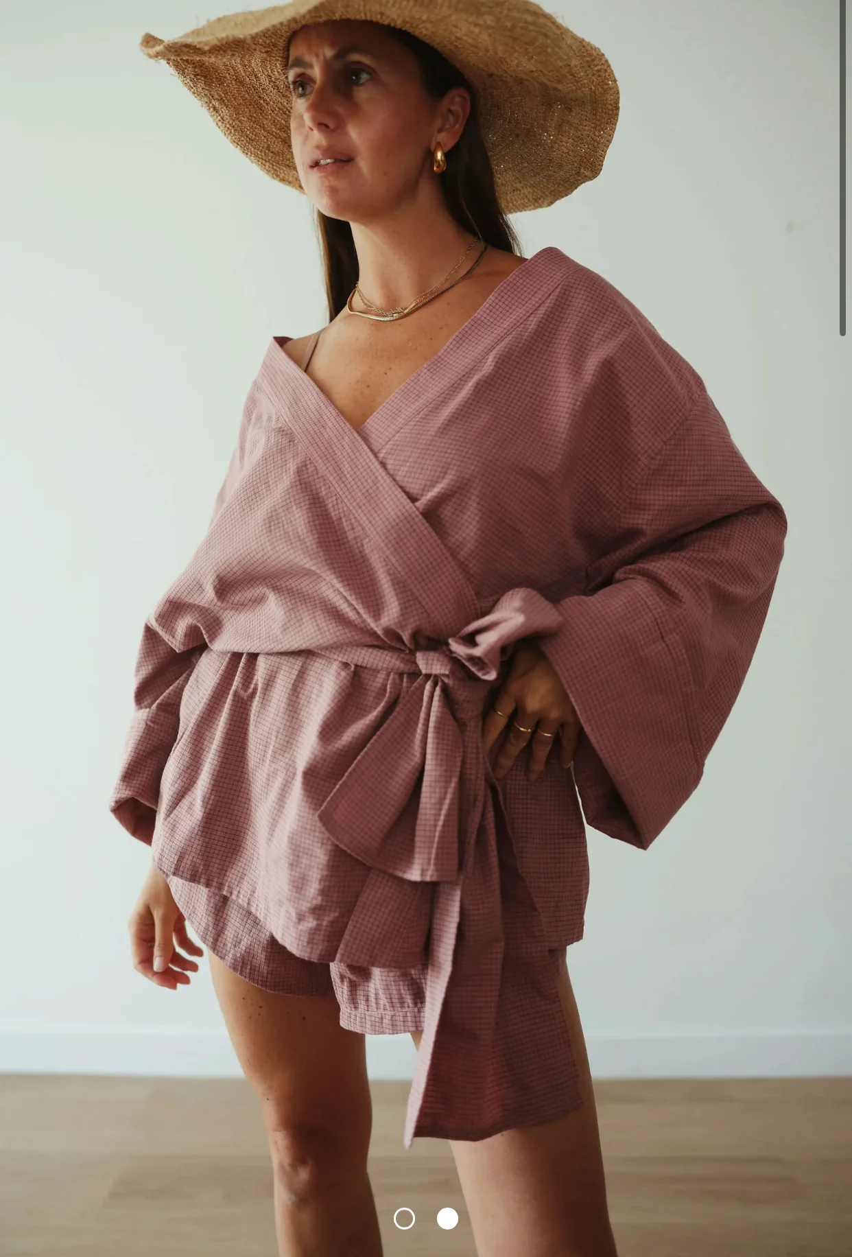 Luella cotton kimono - pink check - MARKETPLACE - Image 7