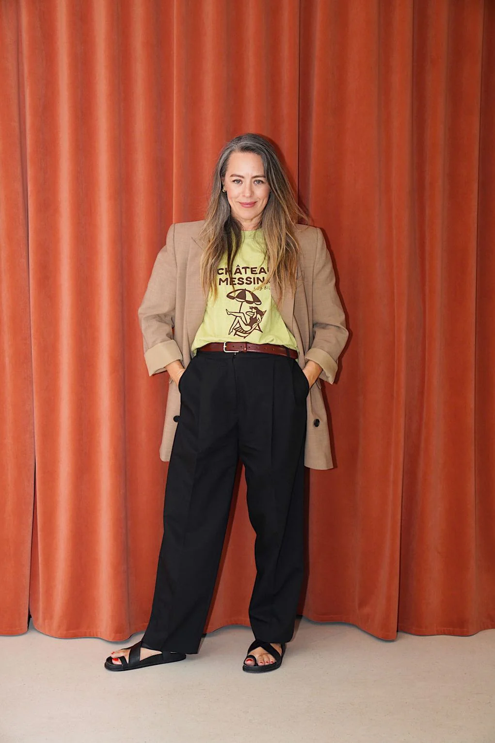 Messina x By Billie hemp/cotton tee - Pistachio/chocolate - Image 4
