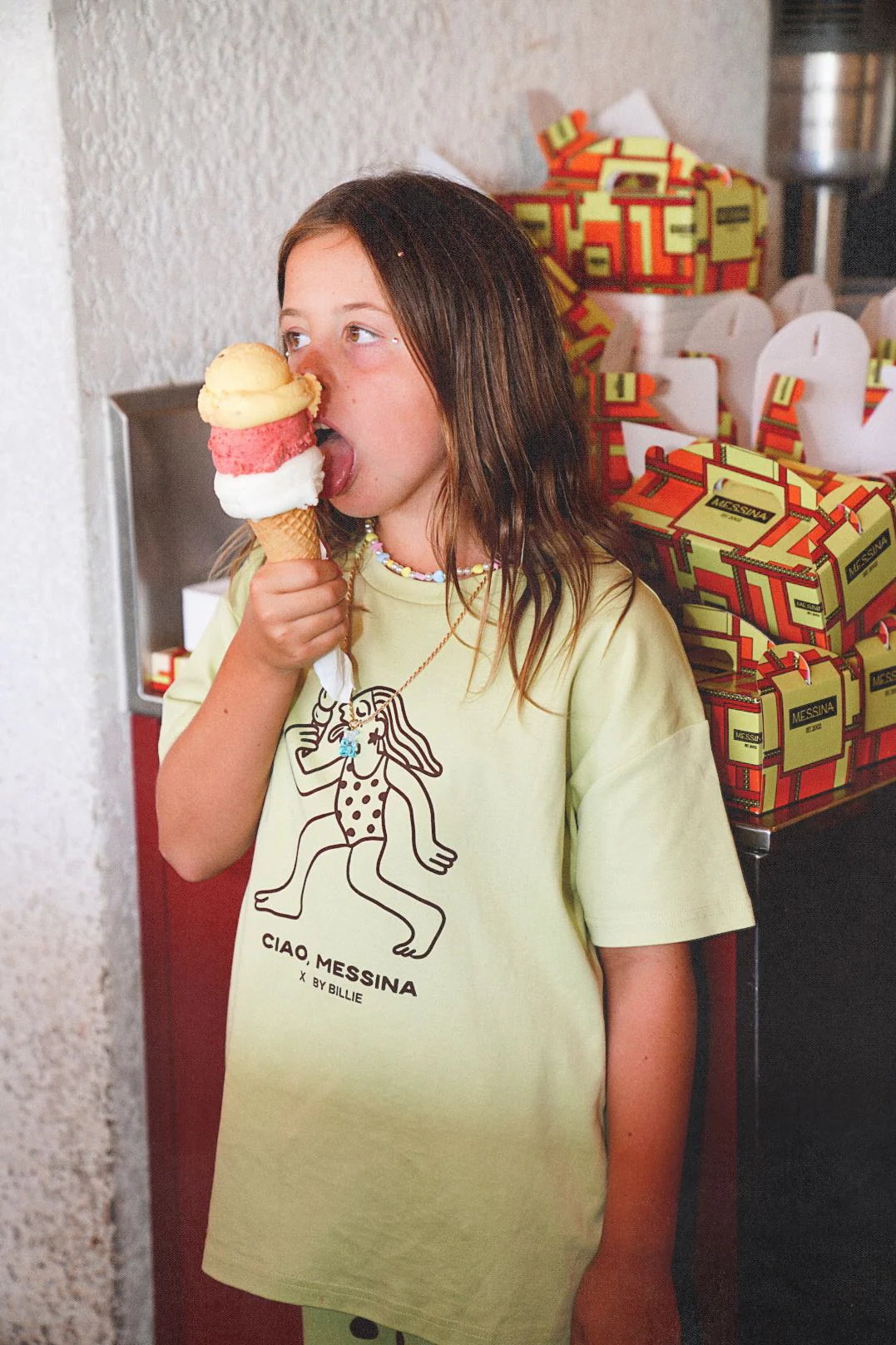 Messina x By Billie kids tee - pistachio/chocolate - Image 3
