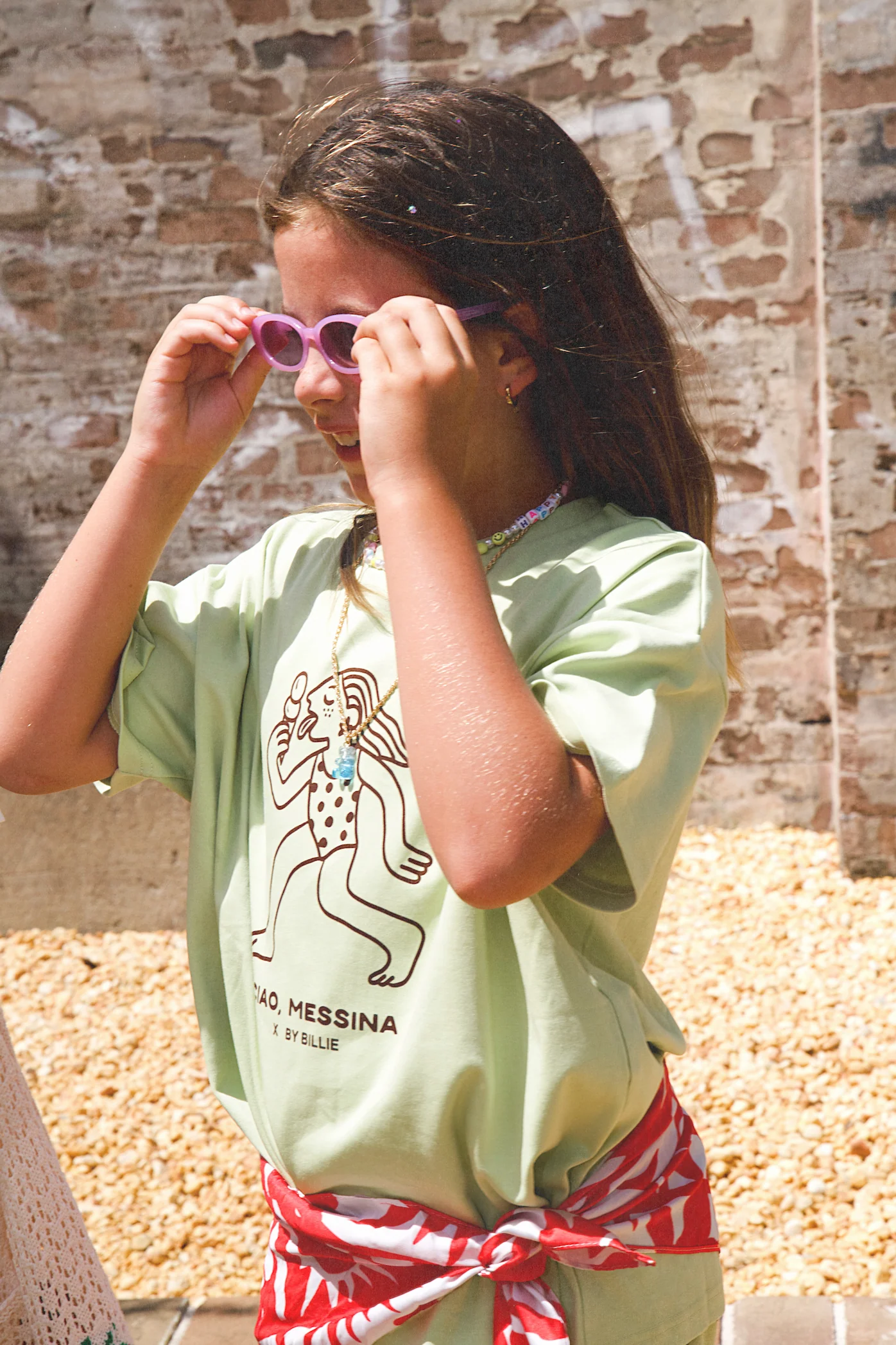 Messina x By Billie kids tee - pistachio/chocolate - Image 8