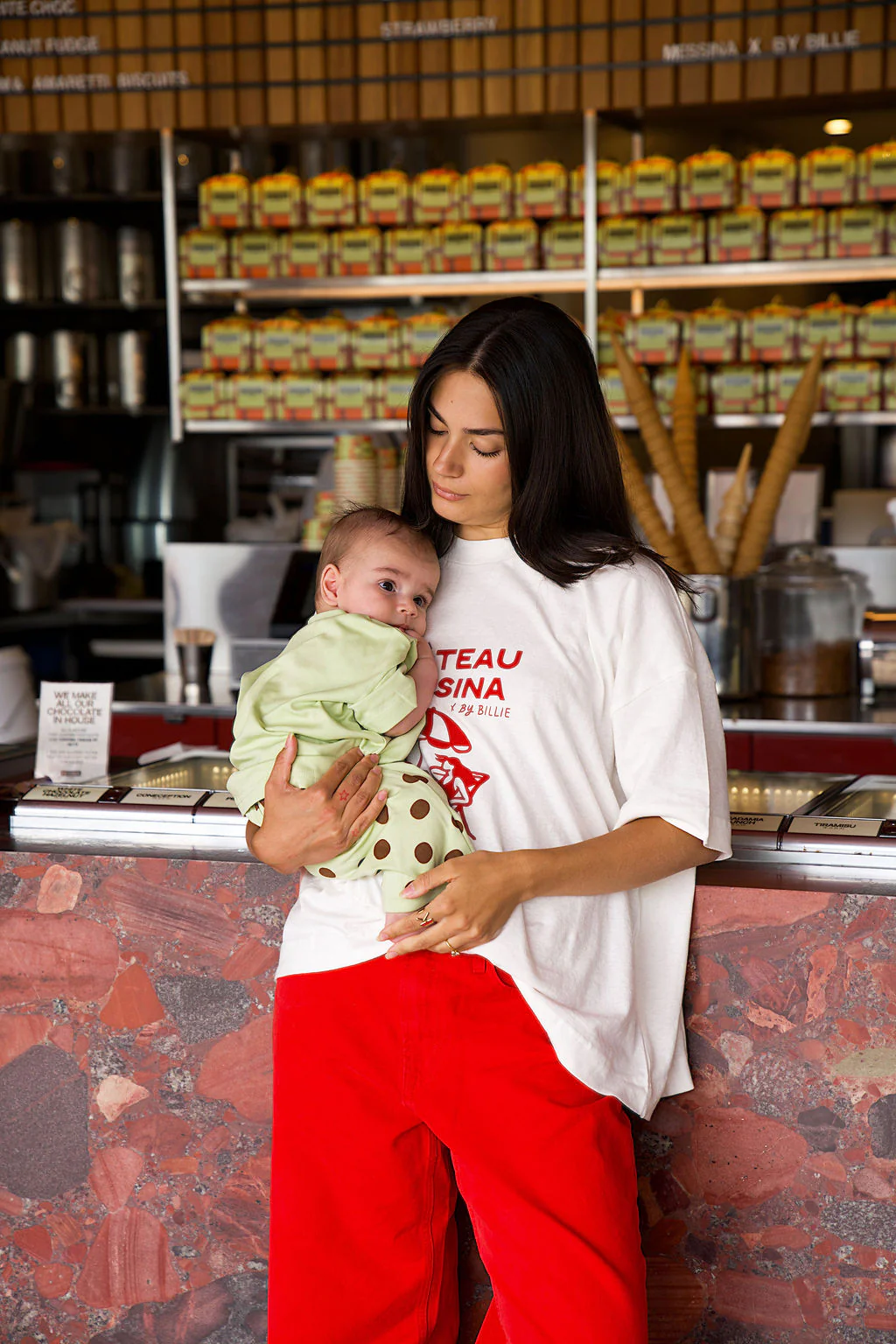 Messina x By Billie hemp/cotton tee - Red/White - Image 5