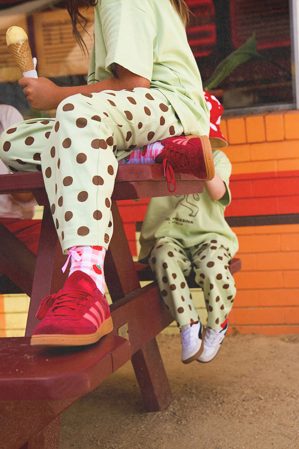 Polka dot pant - pistachio/chocolate - Image 3