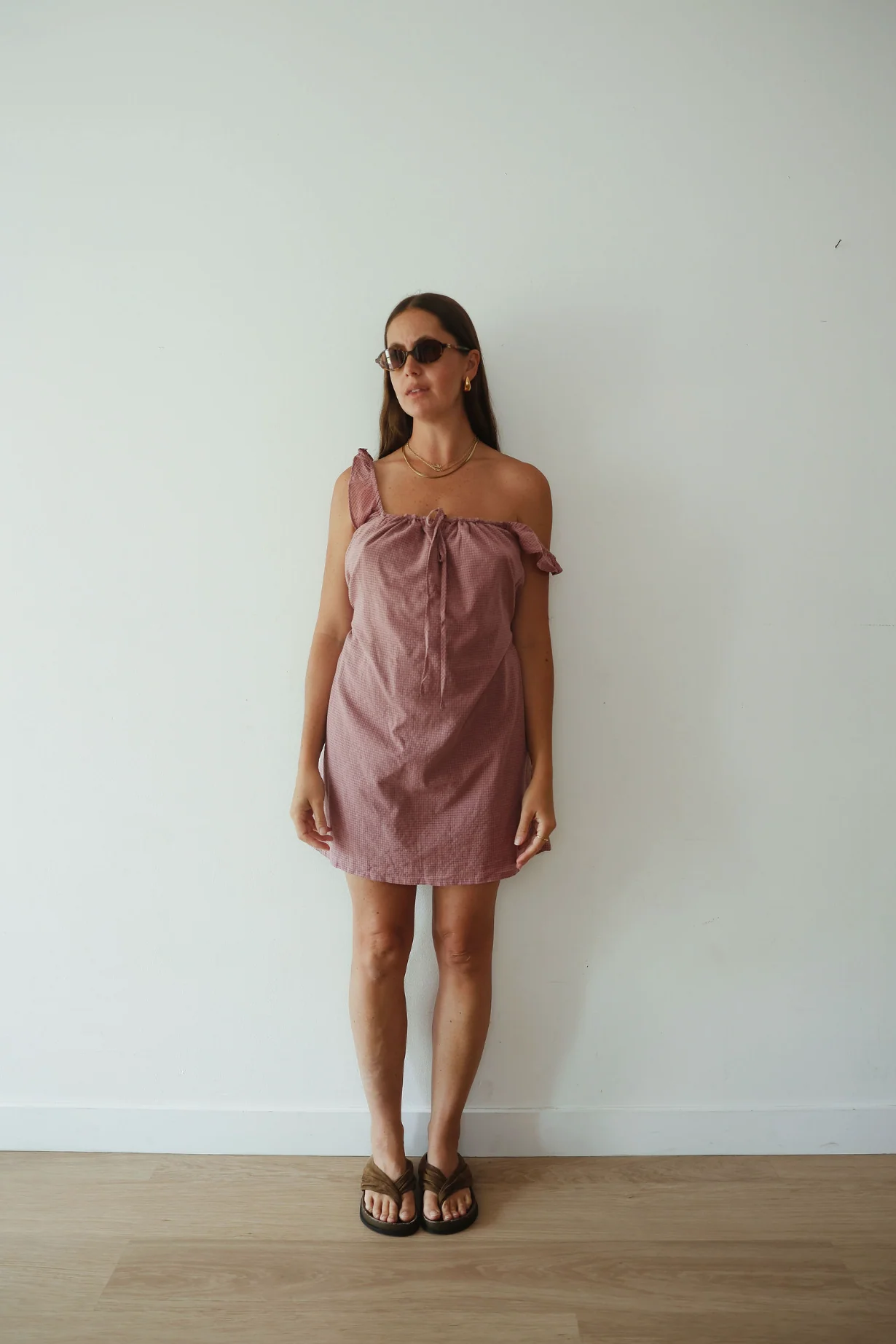 Sophie dress - pink check - Image 3