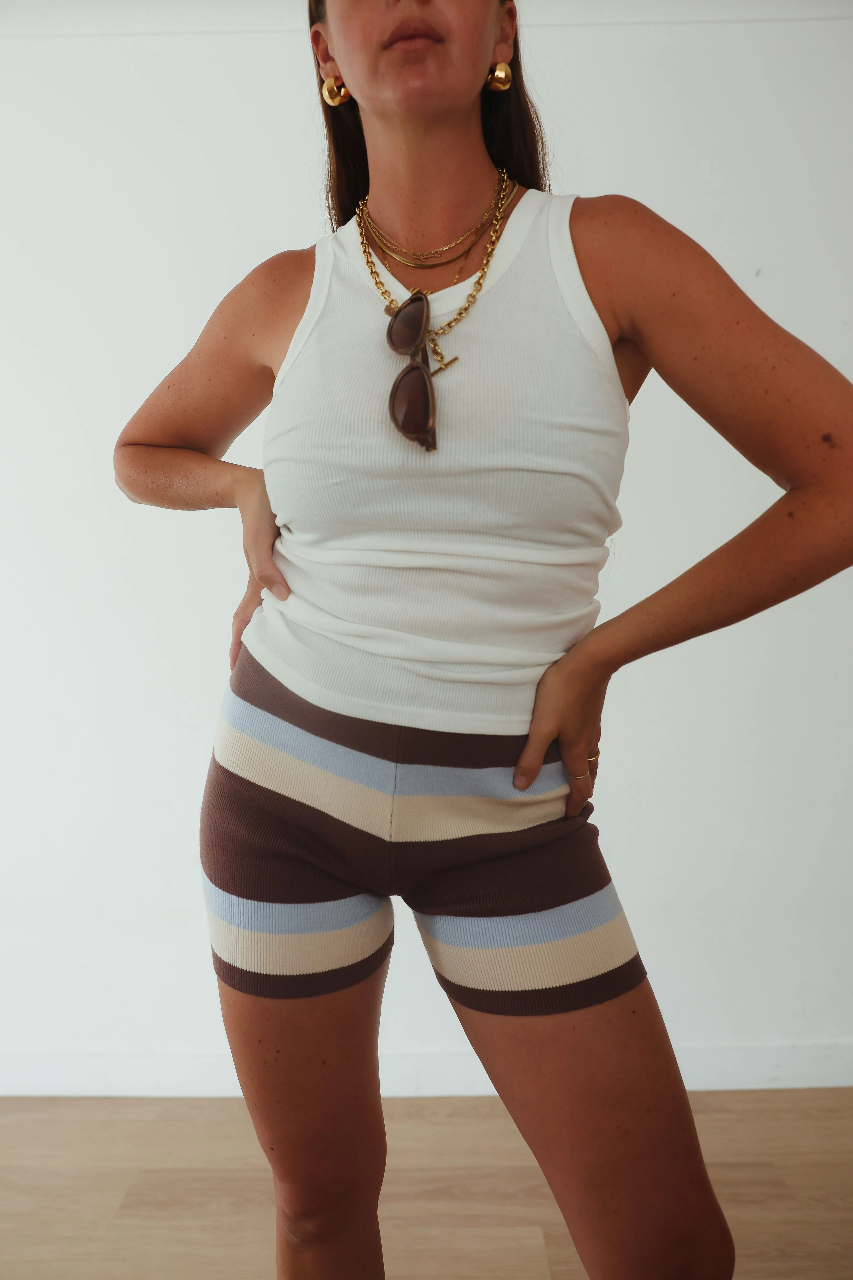 Womens knit short - stripe - Image 7
