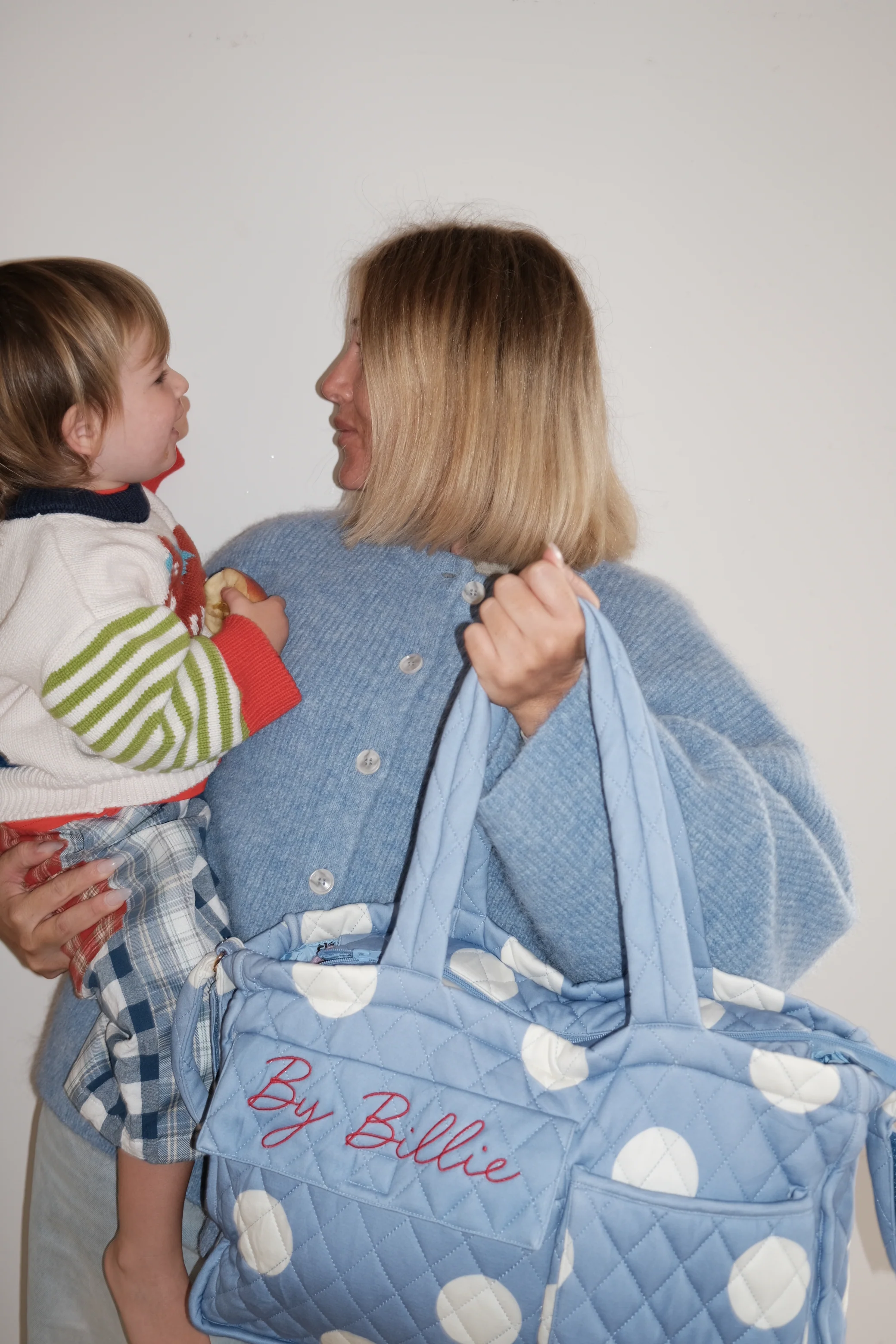 The By Billie baby bag - blue/cream polka dot - Image 5